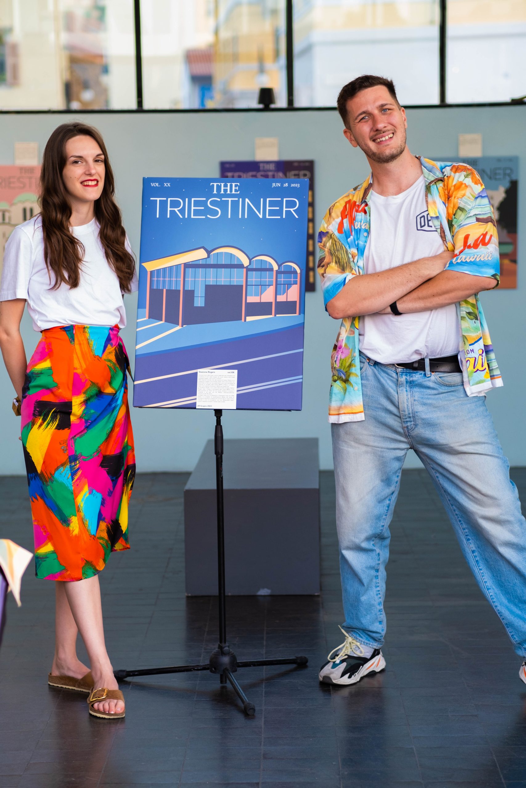 Maria Sole e Francesco alla mostra Stazione Rogers, Trieste 2023